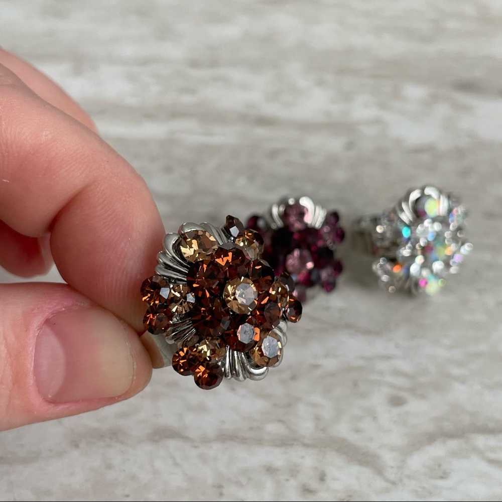 Bundle of Three Rhinestone Adjustable Rings - Picture 4 of 7